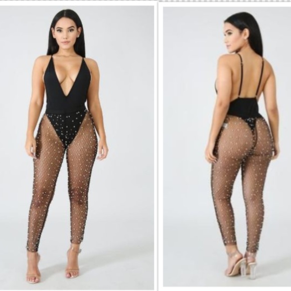 Jumpsuits | Sexy Sheer Pearl Leggings 
